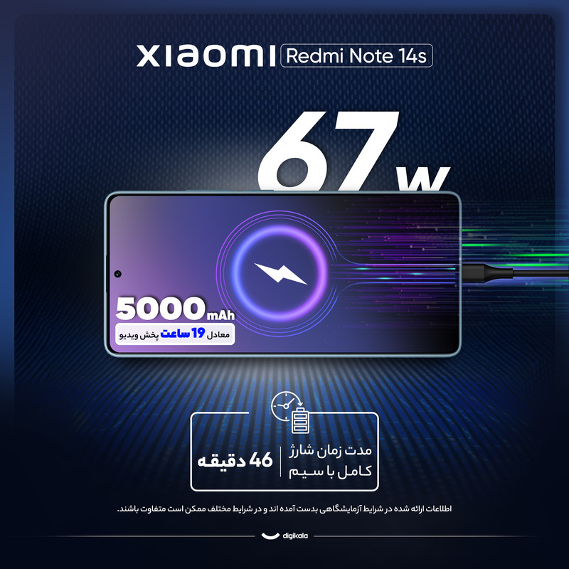گوشی موبایل شیائومی مدل Redmi Note 14s دو سیم کارت ظرفیت 256 گیگابایت و رم 8 گیگابایت