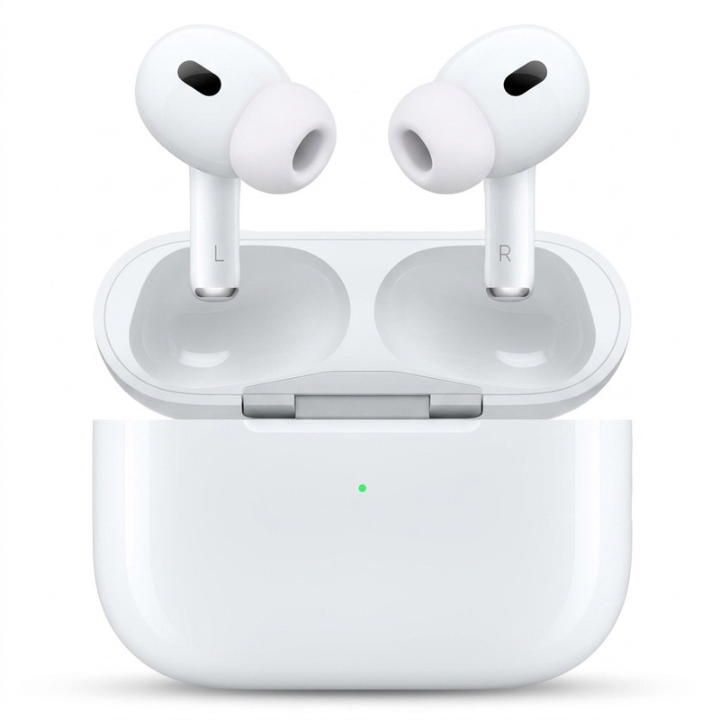 هدفون بلوتوثی TWS دو گوشی مدل AIRPODS PRO 2024 با نویز کنسلینگ فعال ANC و میکروفون ENC، اتصال بلوتوث، Lightning و USB، کنترل لمسی