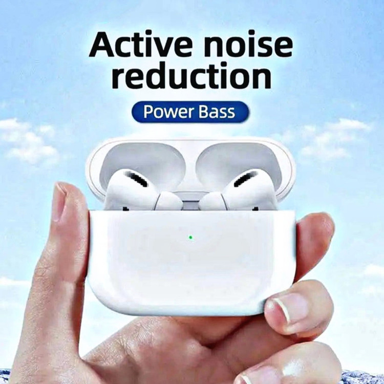 هدفون بلوتوثی TWS دو گوشی مدل AIRPODS PRO 2024 با نویز کنسلینگ فعال ANC و میکروفون ENC، اتصال بلوتوث، Lightning و USB، کنترل لمسی