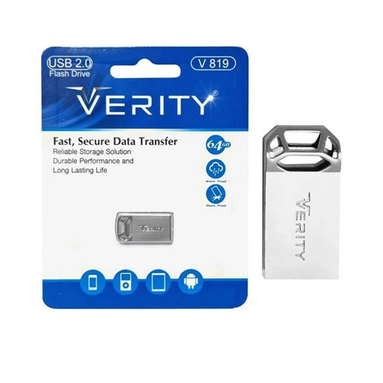 فلش مموری وریتی مدل V-819 ظرفیت 64 گیگابایت اصلی و اورجینال