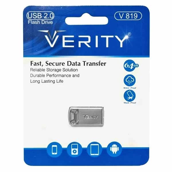 فلش مموری وریتی مدل V-819 ظرفیت 64 گیگابایت اصلی و اورجینال