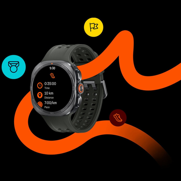 ساعت هوشمند 47 میلیمتری سامسونگ مدل Galaxy Watch Ultra 2 با بند لاستیکی، سازگار با سیستم عامل Android، به همراه بند لاستیکی اضافی