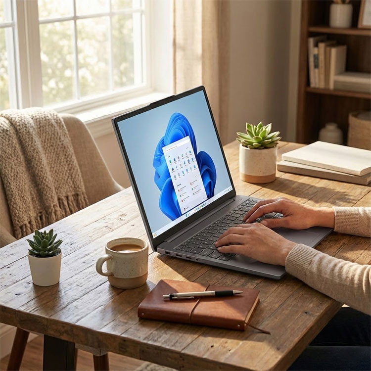لپتاپ 15.3 اینچی لنوو مدل IdeaPad Slim 3 15IRH10، مجهز به پردازنده Core i7-13620H، رم 16 گیگابایت DDR5، حافظه SSD با ظرفیت 512 گیگابایت، نمایشگر WUXGA با پنل IPS، نورپردازی تکرنگ کیبورد، وبکم HD با شاتر حریم خصوصی