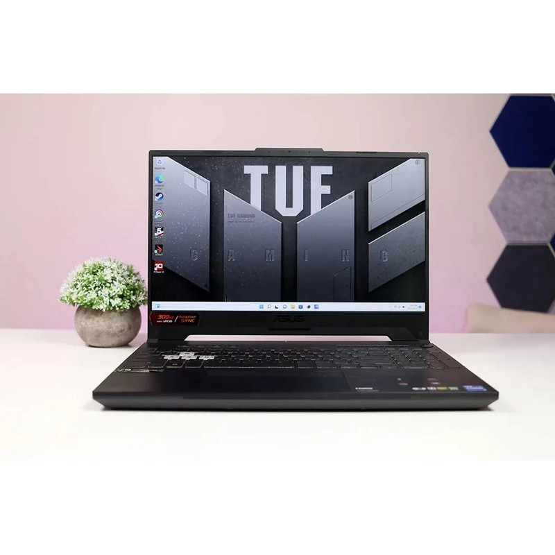 لپتاپ گیمینگ 15.6 اینچی ایسوس مدل TUF Gaming F15 FX507VV، پردازنده Core i7-13620H، رم 16 گیگابایت DDR5 با فرکانس 5600 مگاهرتز، حافظه SSD با ظرفیت 1 ترابایت، گرافیک GeForce RTX 4060 با 8 گیگابایت، نمایشگر IPS Full HD با نرخ نوسازی 144 هرتز و G-Sync
