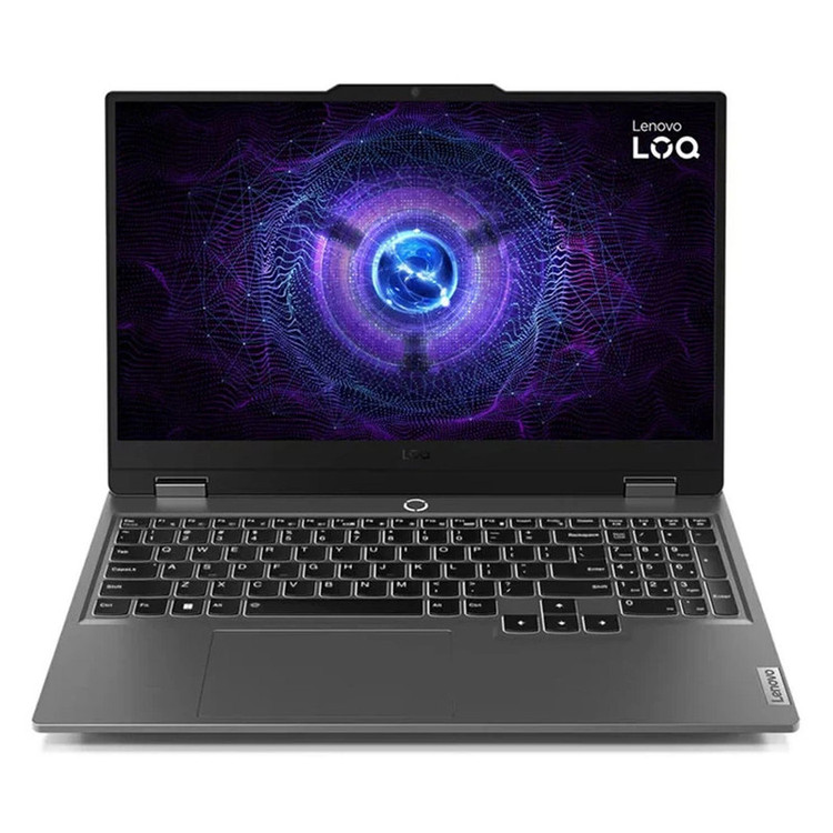 لپتاپ لنوو مدل LOQ 15IRX9 با پردازنده Core i5-13450HX و گرافیک RTX3050 6GB، رم DDR5 24GB با فرکانس 4800MHz، حافظه SSD با ظرفیت 512GB، نمایشگر 15.6 اینچ IPS با وضوح Full HD و نرخ بهروزرسانی 144Hz، دارای نور پسزمینه کیبورد، به همراه ماوس