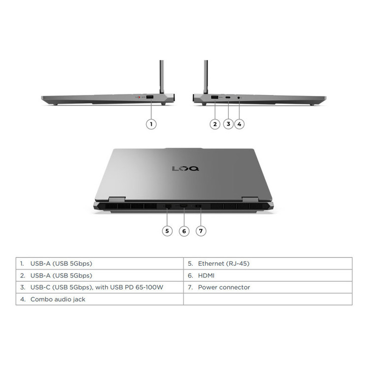 لپتاپ 15.6 اینچی لنوو مدل LOQ Essential 15IRX11-i5 13450HX-RTX5050 8GB-16GB DDR5 4800MHz-512GB SSD-FHD 144Hz