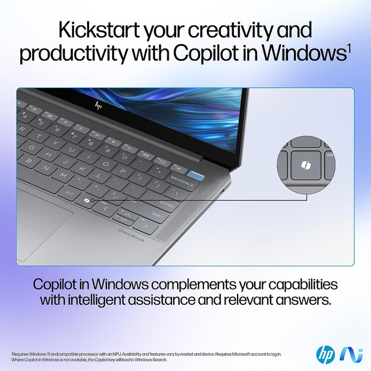 لپتاپ 14 اچ پی مدل OmniBook Ultra 14 fd0002na-Ryzen AI 9 365-32GB LPDDR5X-2TB SSD-Touch-2.2K-Backlit - کاستوم شده