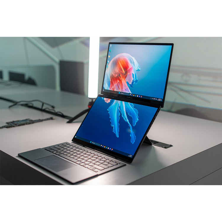لپتاپ 14 اینچی ایسوس مدل Zenbook DUO UX8406CA-Core Ultra 9 285H-32GB LPDDR5X-2TB SSD-Dual WUXGA OLED Touch 60Hz-W