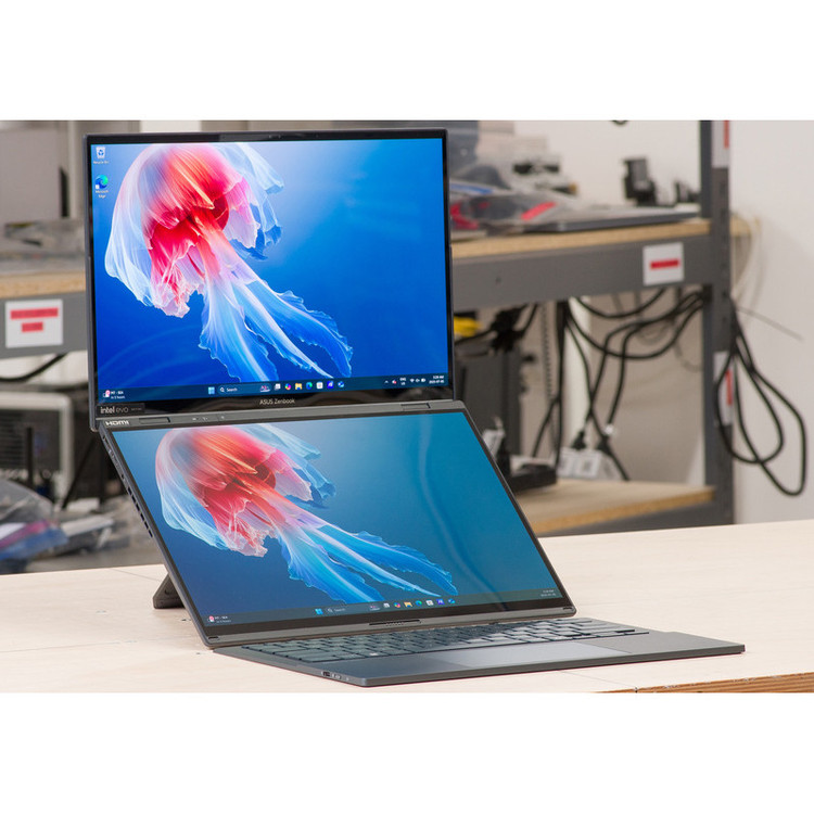 لپ تاپ 14 اینچی ایسوس مدل Zenbook DUO UX8406CA-Core Ultra 9 285H-32GB LPDDR5X-512GB SSD-Dual WUXGA OLED Touch 60Hz-W - کاستوم شده