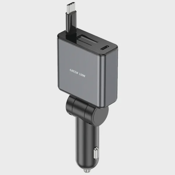 شارژر فندکی گرین لاین 75 وات جمع شونده مدل GNRT75WCCGY